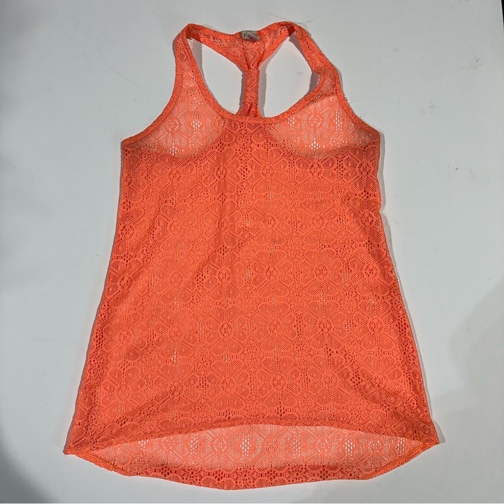 OP bright coral orange lace swim cover up size S